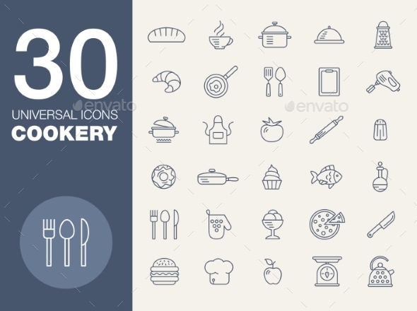 GraphicRiver Kitchen Seamless Pattern 30 Icon Set 10647317 GraphicRiver Kitchen Seamless Pattern 30 Icon Set 10647317