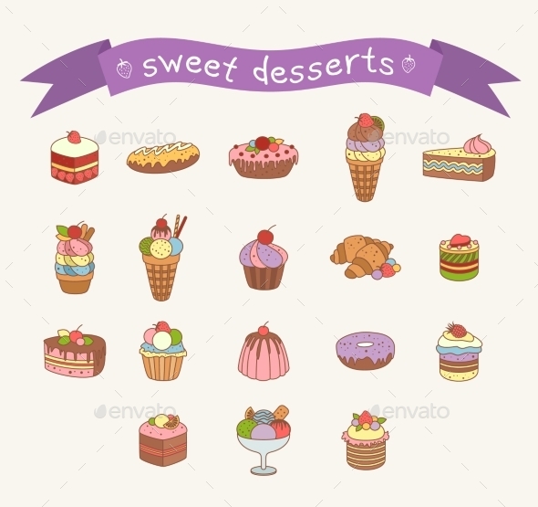 GraphicRiver Different Sweets Icons Set 10647324 GraphicRiver Different Sweets Icons Set 10647324