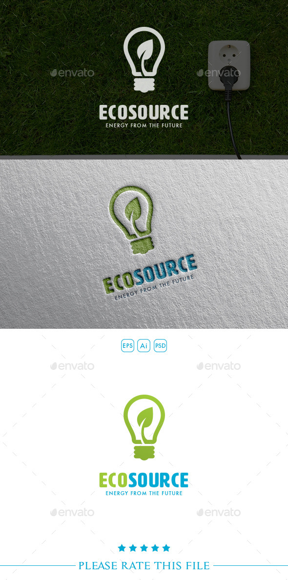 GraphicRiver Eco Source Bulb Logo 10647325 GraphicRiver Eco Source Bulb Logo 10647325