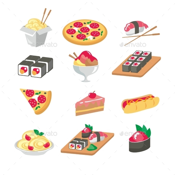 GraphicRiver Various Food Icons Set Fruit Vegetables Meat 10647330 GraphicRiver Various Food Icons Set Fruit Vegetables Meat 10647330