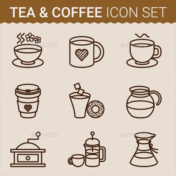 GraphicRiver Set of Coffee Icons Vector illustration 10647359 GraphicRiver Set of Coffee Icons Vector illustration 10647359
