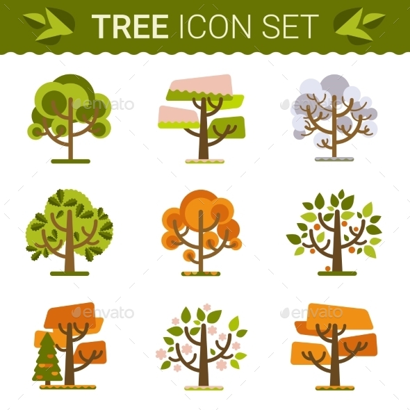 GraphicRiver Set of Trees 10647637 GraphicRiver Set of Trees 10647637