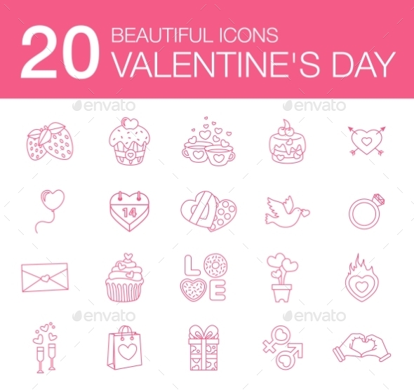 GraphicRiver Valentines Day Icons 10647656 GraphicRiver Valentines Day Icons 10647656