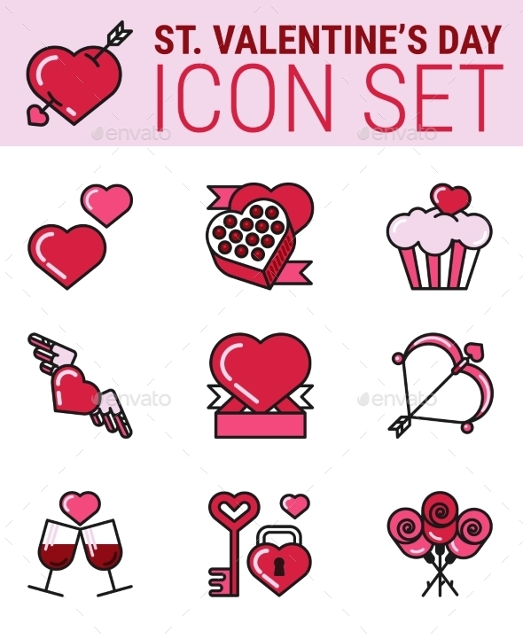 GraphicRiver Valentines and Love Icons 10647675 GraphicRiver Valentines and Love Icons 10647675
