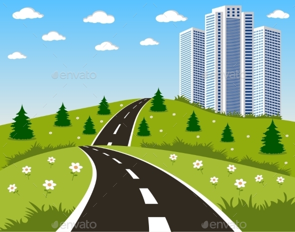 GraphicRiver Road to a City 10648021 GraphicRiver Road to a City 10648021