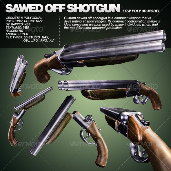 Custom Sawed Off Shoot-Gun - 3DOcean Item for Sale