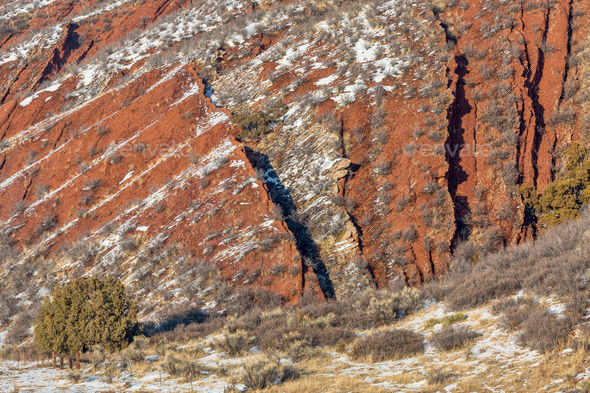layers of sandstone rock
