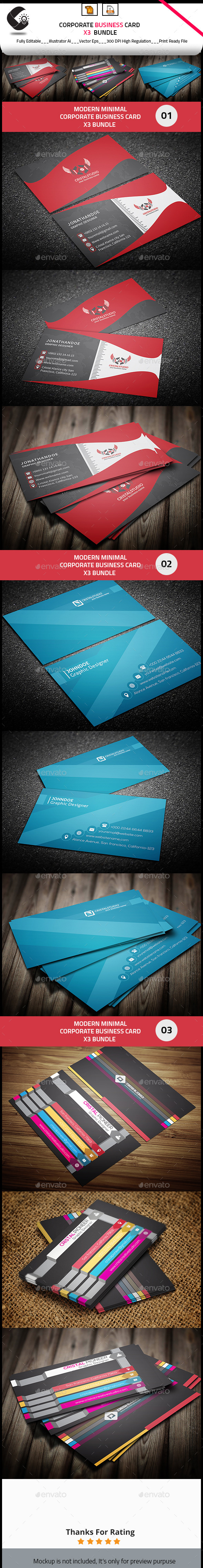 GraphicRiver Business Card Bundle 3 in 1 10648918 GraphicRiver Business Card Bundle 3 in 1 10648918