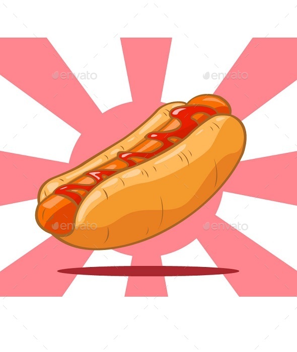 GraphicRiver Hot Dog Classic American Fast Food 10649491 GraphicRiver Hot Dog Classic American Fast Food 10649491