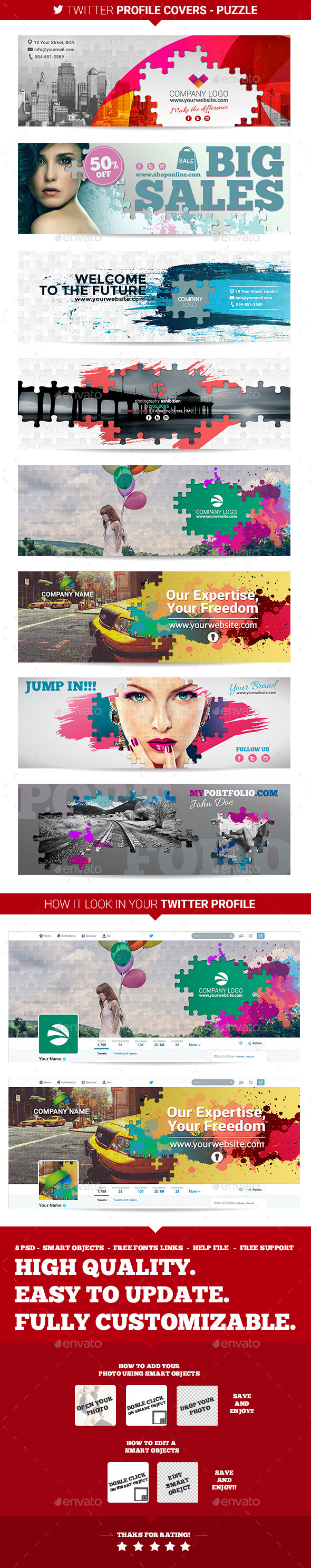 GraphicRiver Twitter Profile Covers Puzzle 10649785 GraphicRiver Twitter Profile Covers Puzzle 10649785
