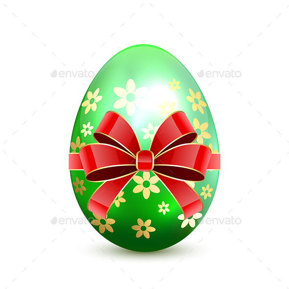 GraphicRiver Green Easter Egg with Bow 10649858 GraphicRiver Green Easter Egg with Bow 10649858