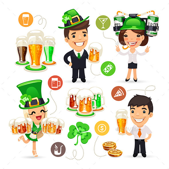 GraphicRiver Office Workers on the Patricks Day Party 10635997 GraphicRiver Office Workers on the Patricks Day Party 10635997