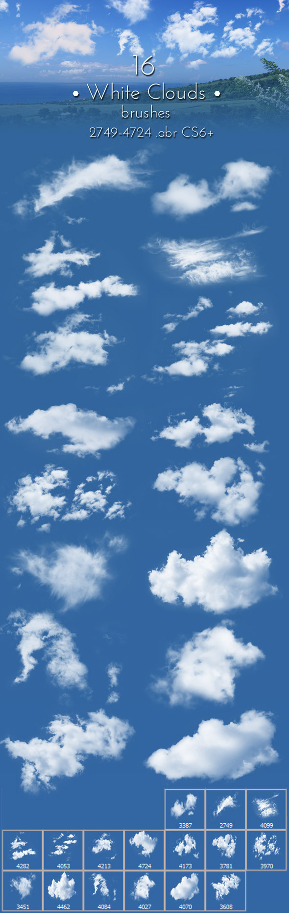 GraphicRiver White Clouds Brushes 10653711 GraphicRiver White Clouds Brushes 10653711