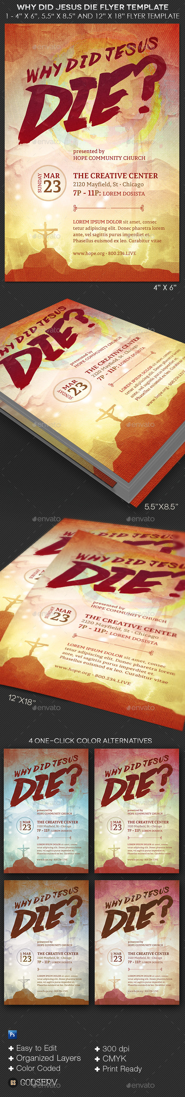 Why Did Jesus Die Church Flyer Template