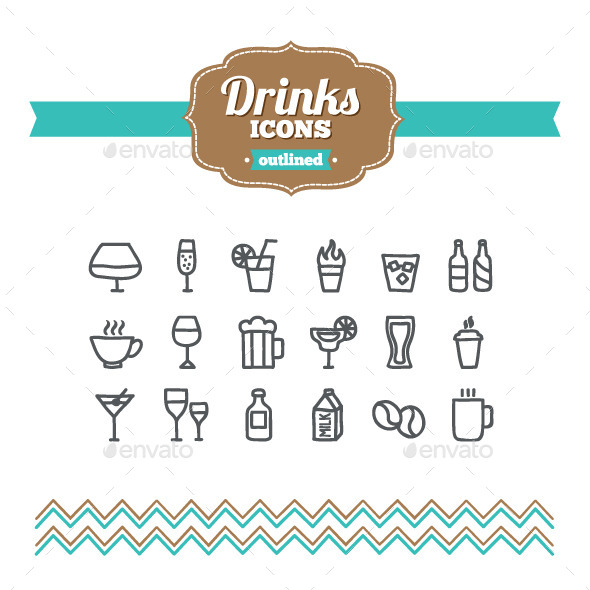 GraphicRiver Hand Drawn Drinks Icons 10656770 GraphicRiver Hand Drawn Drinks Icons 10656770