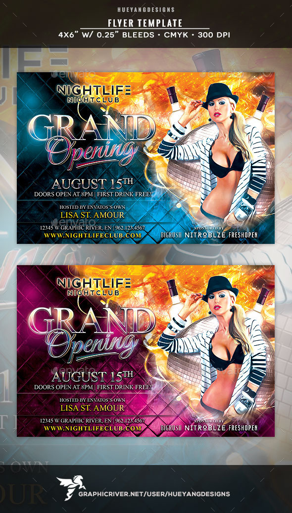 Grand Opening Flyer Template - Clubs & Parties Events