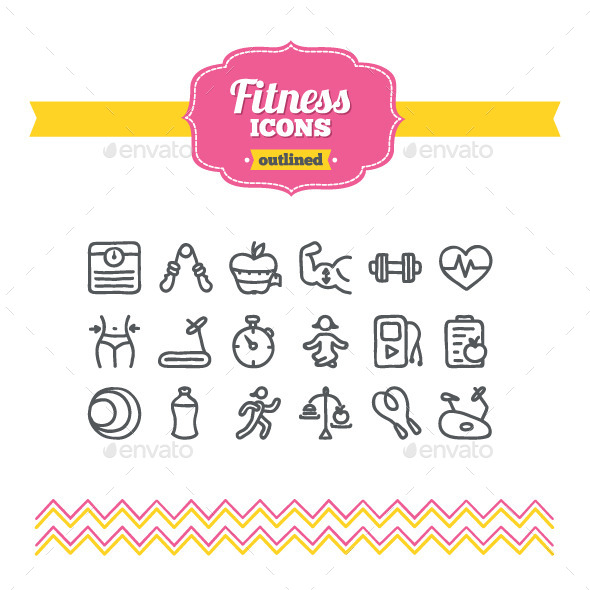 GraphicRiver Hand Drawn Fitness Icons 10657268 GraphicRiver Hand Drawn Fitness Icons 10657268