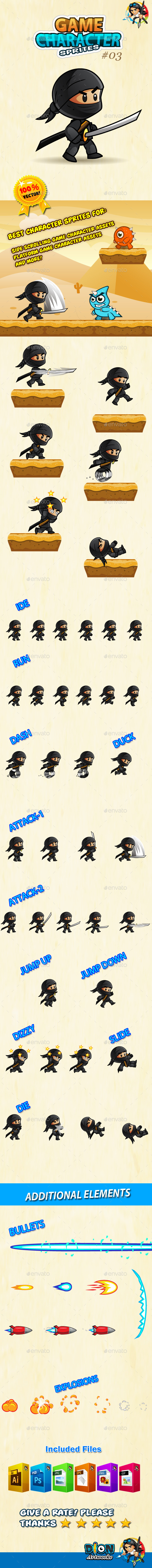 GraphicRiver Ninja Character Sprites 03 10657777 GraphicRiver Ninja Character Sprites 03 10657777