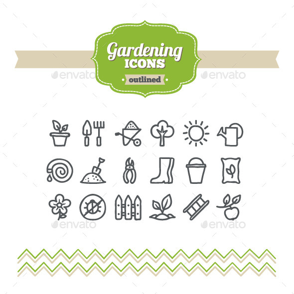 GraphicRiver Hand Drawn Gardening Icons 10658125 GraphicRiver Hand Drawn Gardening Icons 10658125
