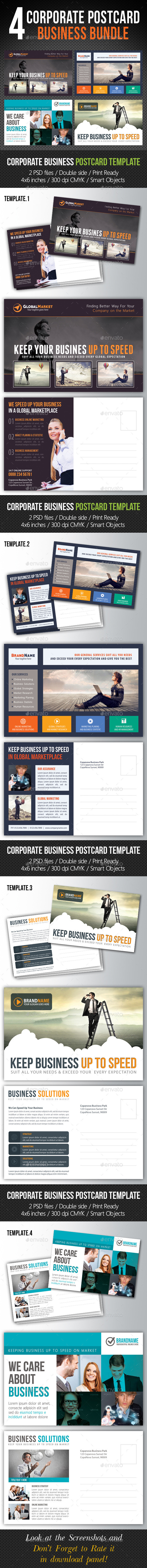 GraphicRiver 4 in 1 Corporate Business Postcard Bundle V02 10658529 GraphicRiver 4 in 1 Corporate Business Postcard Bundle V02 10658529