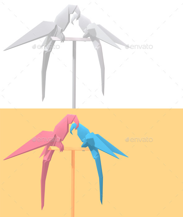 GraphicRiver Polygon Origami Parrots 10658581 GraphicRiver Polygon Origami Parrots 10658581