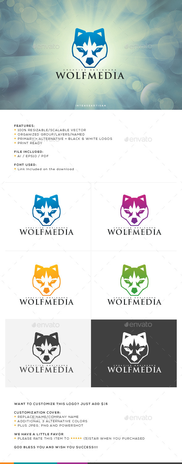 GraphicRiver Wolf Media Logo Template 10658804 GraphicRiver Wolf Media Logo Template 10658804