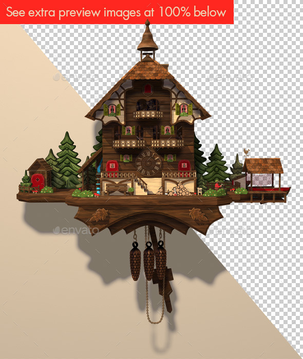 GraphicRiver Cuckoo Clock Daytime Illustration 10658918 GraphicRiver Cuckoo Clock Daytime Illustration 10658918