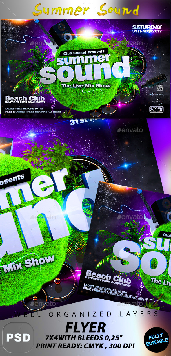 GraphicRiver Summer Sound Party Flyer 10659197 GraphicRiver Summer Sound Party Flyer 10659197