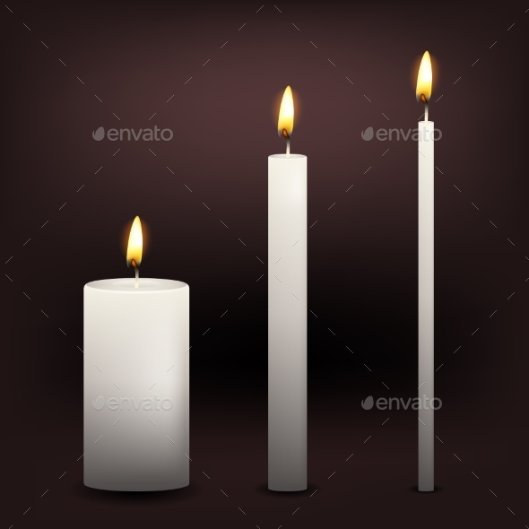 GraphicRiver Three Vector White Candles 10660387 GraphicRiver Three Vector White Candles 10660387