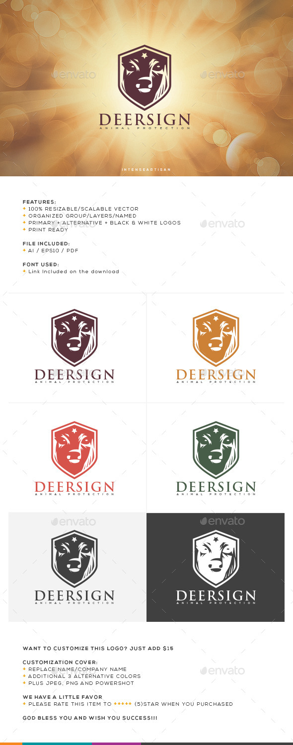 GraphicRiver Deer Sign Logo Template 10660556 GraphicRiver Deer Sign Logo Template 10660556