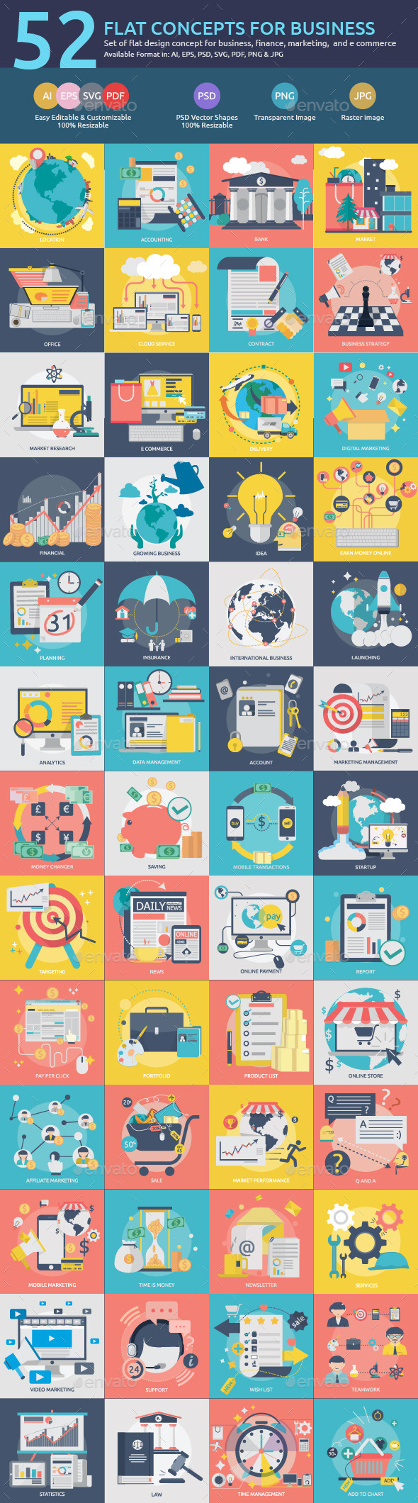 GraphicRiver Flat Concepts for Business Finance & Marketing 10662290 GraphicRiver Flat Concepts for Business Finance & Marketing 10662290