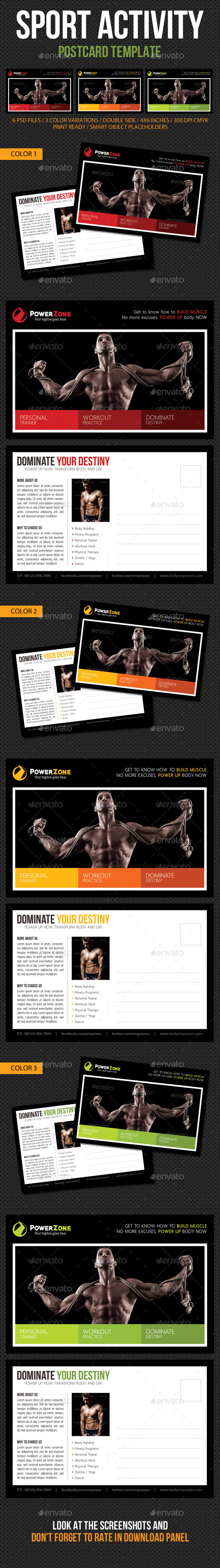 GraphicRiver Sport Activity Postcard Template V09 10663140 GraphicRiver Sport Activity Postcard Template V09 10663140