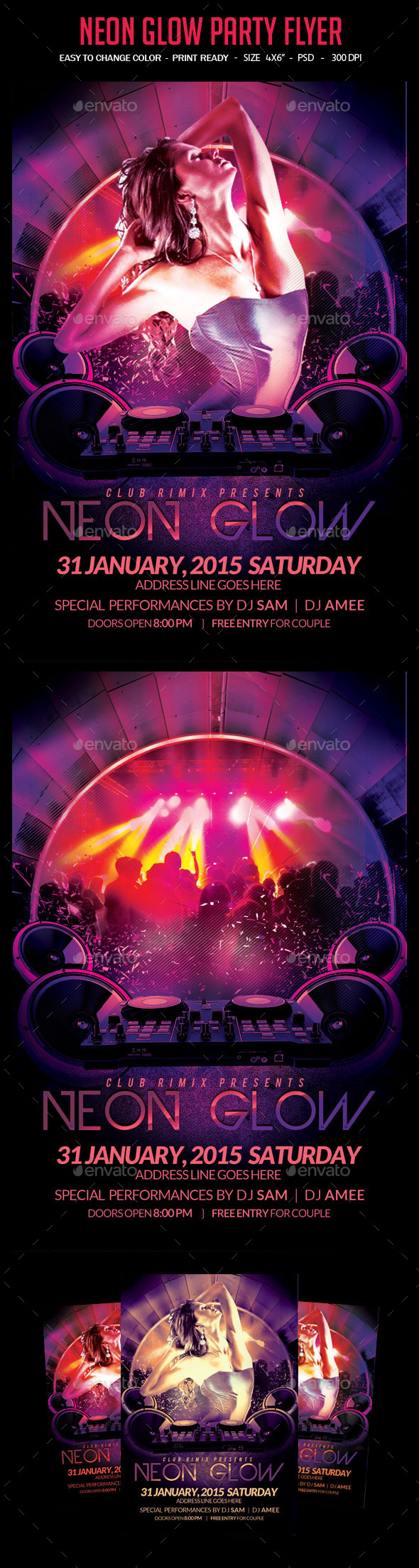 GraphicRiver Neon Glow Party Flyer 10663607 GraphicRiver Neon Glow Party Flyer 10663607