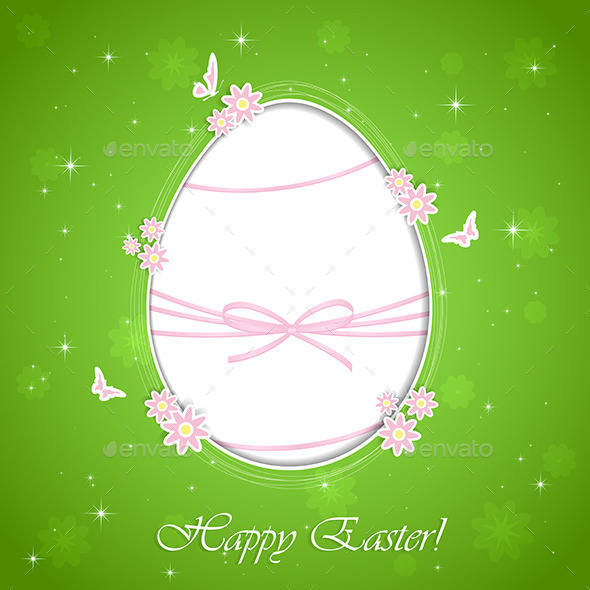 GraphicRiver Paper Easter Egg with Bow 10663914 GraphicRiver Paper Easter Egg with Bow 10663914