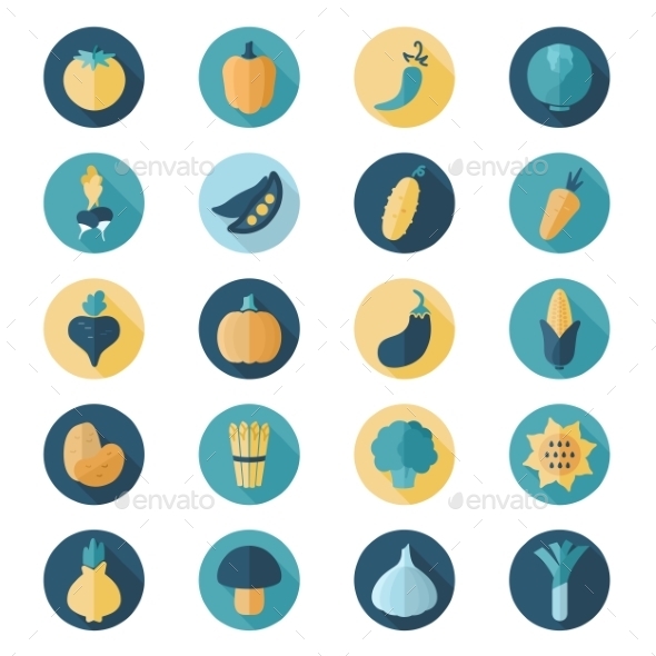 GraphicRiver Vegetable Flat Icon with Long Shadow 10664417 GraphicRiver Vegetable Flat Icon with Long Shadow 10664417