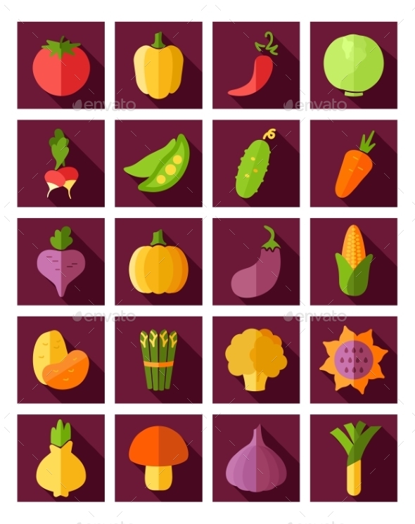 GraphicRiver Vegetable Flat Icon with Long Shadow 10664422 GraphicRiver Vegetable Flat Icon with Long Shadow 10664422