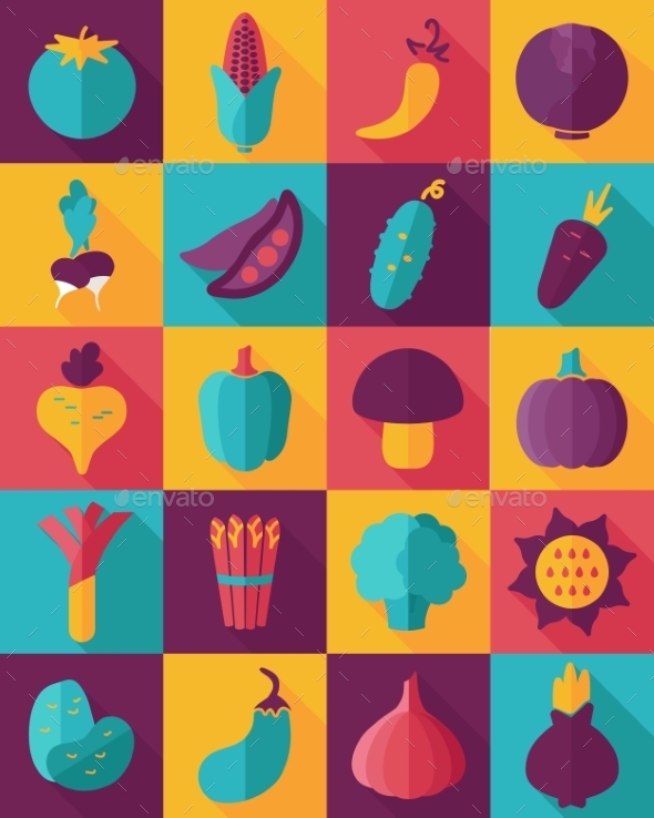GraphicRiver Vegetable Flat Icon with Long Shadow 10664434 GraphicRiver Vegetable Flat Icon with Long Shadow 10664434