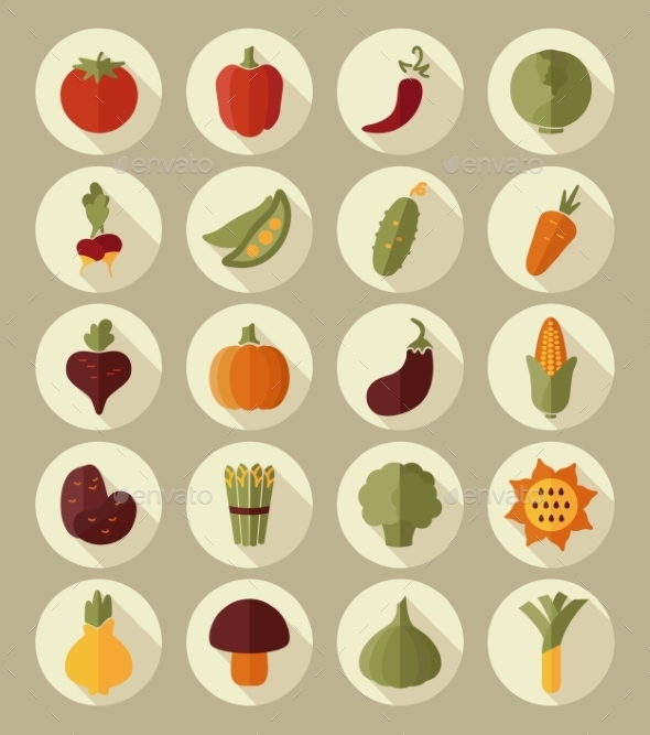 GraphicRiver Vegetable Flat Icon with Long Shadow 10664493 GraphicRiver Vegetable Flat Icon with Long Shadow 10664493