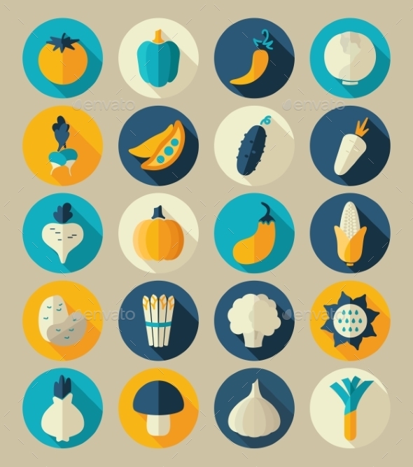 GraphicRiver Vegetable Flat Icon with Long Shadow 10664525 GraphicRiver Vegetable Flat Icon with Long Shadow 10664525