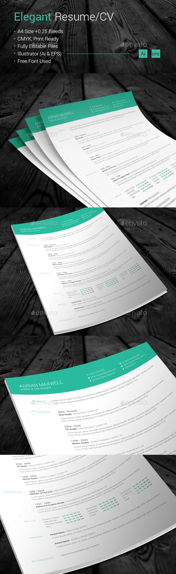 GraphicRiver Elegant Resume CV 10664848 GraphicRiver Elegant Resume CV 10664848