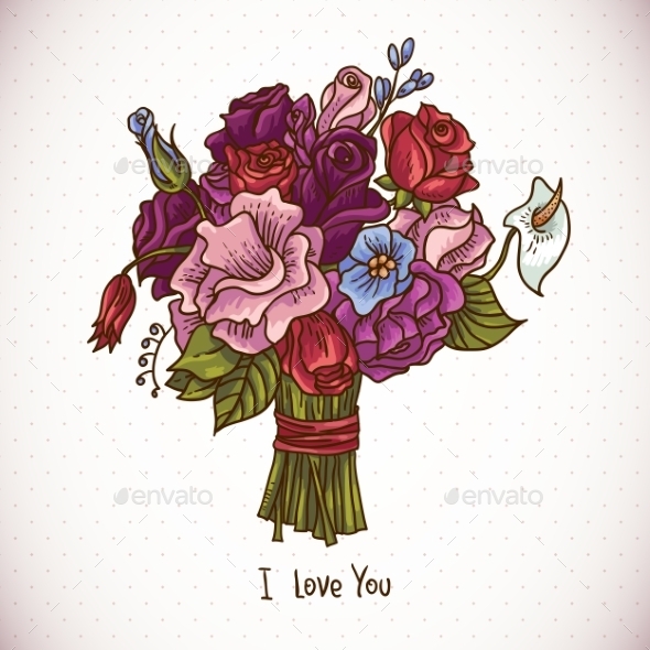 GraphicRiver Vintage Doodle Wedding Bouquet 10665746 GraphicRiver Vintage Doodle Wedding Bouquet 10665746