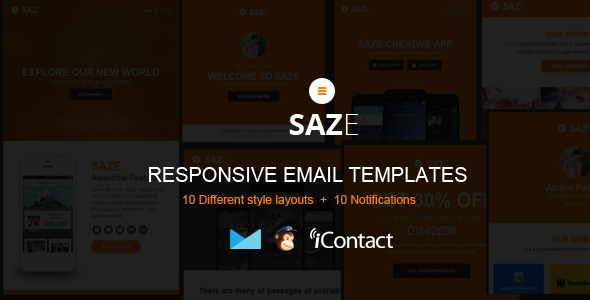 Saze - Responsive Email Kit + Themebuilder Access