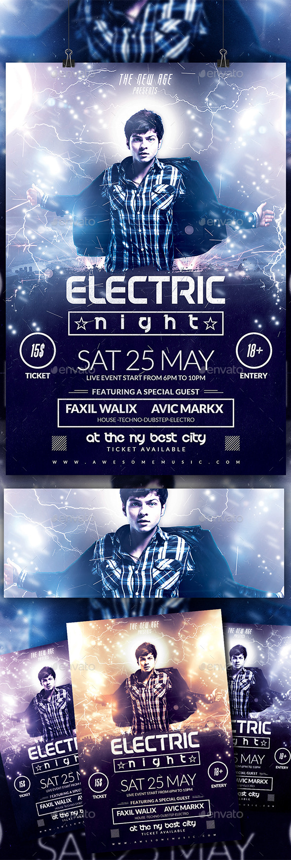 Electric Night Flyer (Clubs & Parties)