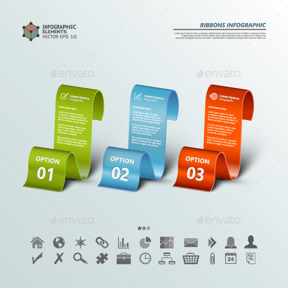 GraphicRiver Three Ribbons Infographic Backgrounds 10667630 GraphicRiver Three Ribbons Infographic Backgrounds 10667630