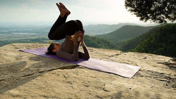 Yoga Teacher Amazing Sunset Mountain Clifftop 2 Yoga Teacher Amazing Sunset Mountain Clifftop 2