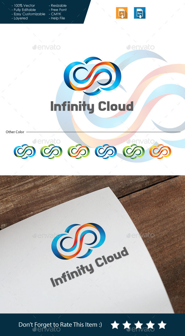 GraphicRiver Infinity Cloud Logo 10668826 GraphicRiver Infinity Cloud Logo 10668826