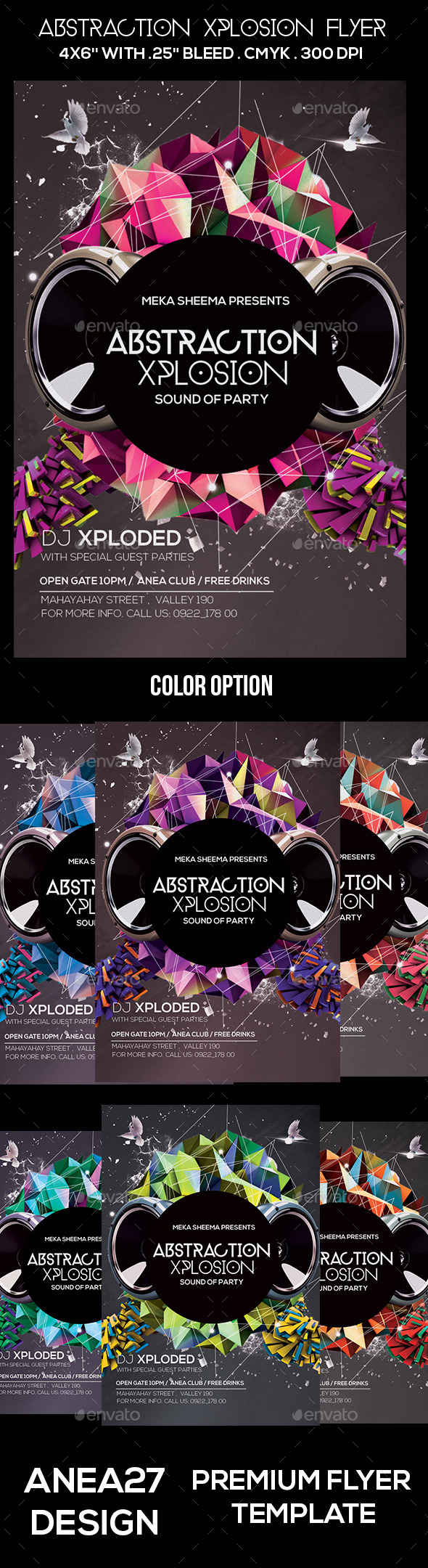 Abstraction Xplosion Flyer (Clubs & Parties)