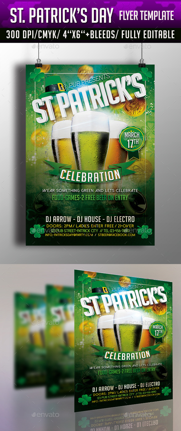 St. Patrick’s Day Flyer Template (Clubs & Parties)