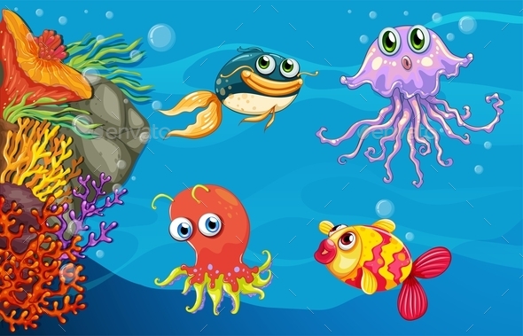 GraphicRiver Underwater Creatures 10670020 GraphicRiver Underwater Creatures 10670020