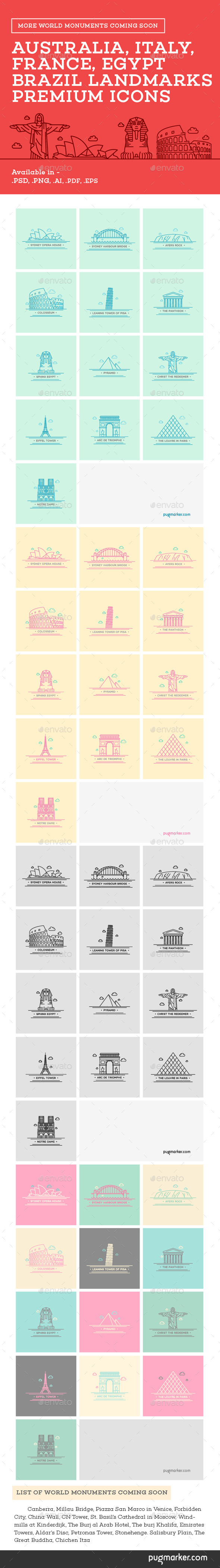 GraphicRiver World Landmarks Premium Icons 10655596 GraphicRiver World Landmarks Premium Icons 10655596